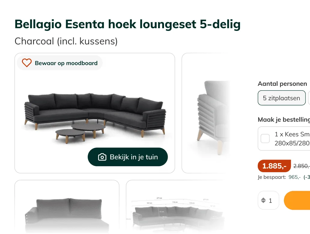 A ‘view it in your garden’ button on a Kees Smit product page